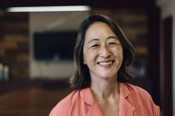 Portrait of a smiling oriental mature woman
