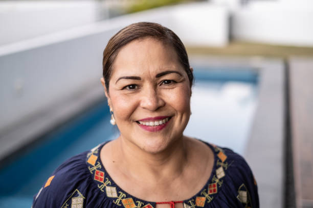 Portrait of a mature Latin woman at home