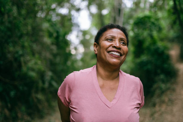 Mature woman contemplating nature